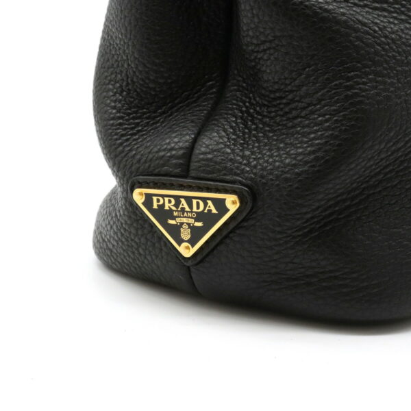 12130181 6 Prada Punched Leather Tote Bag Nero Black