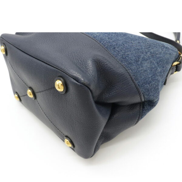 12130232 2 Miu Miu Shoulder Bag Leather Denim Blue