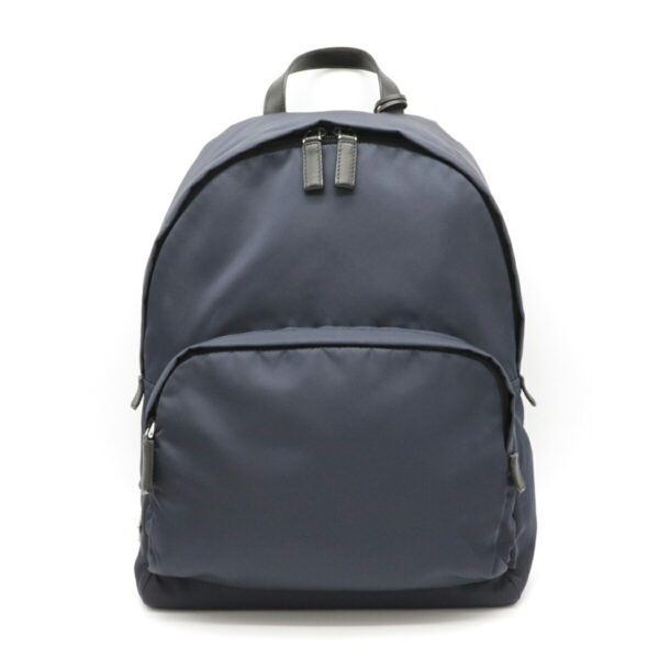 12130242 Prada Tessuto Montagn Nylon Leather Backpack Bleu Navy