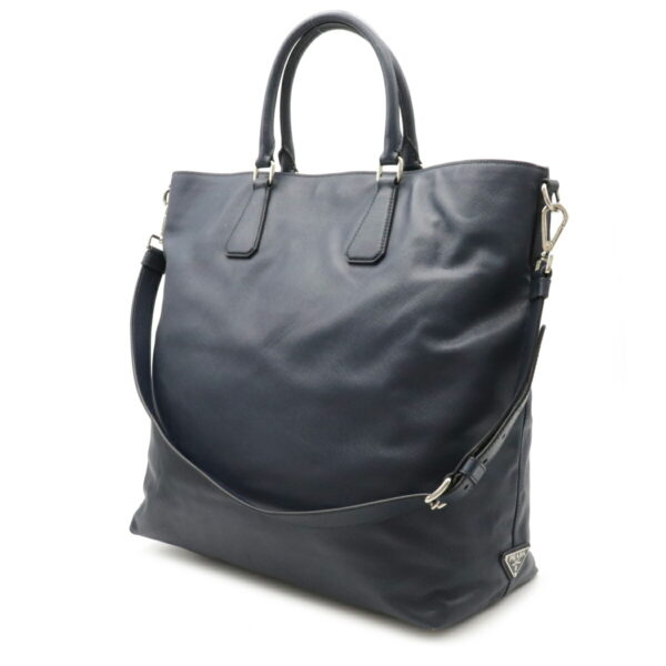 12130285 1 Prada 2WAY Leather Shoulder Bag Baltico Navy