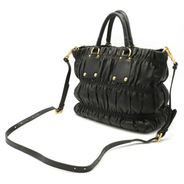 12130295 1 Prada Nappa Gaufre Leather 2WAY Shoulder Bag Nero Black