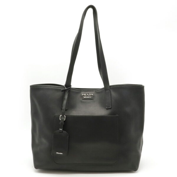 12130316 Prada Leather Shoulder Bag Nero Black