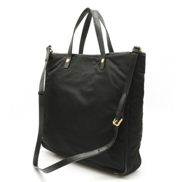 12130319 1 Prada Nylon Leather 2WAY Shoulder Bag Nero Black