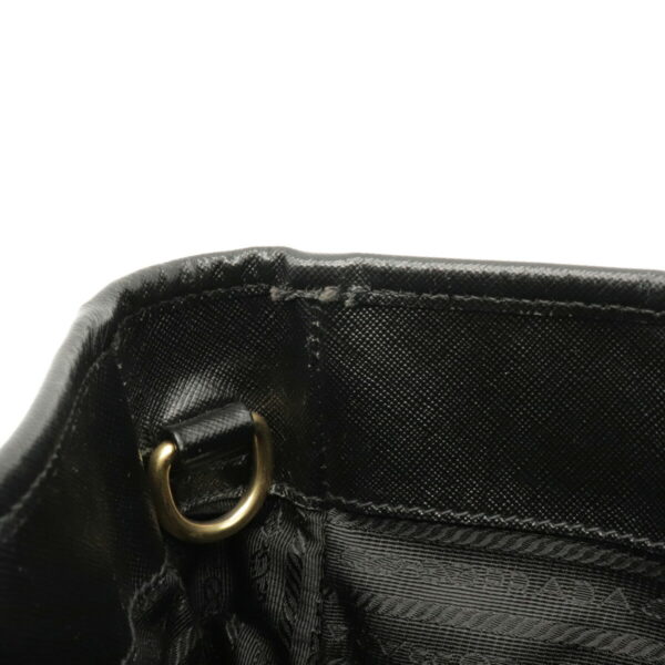 12130319 4 Prada Nylon Leather 2WAY Shoulder Bag Nero Black