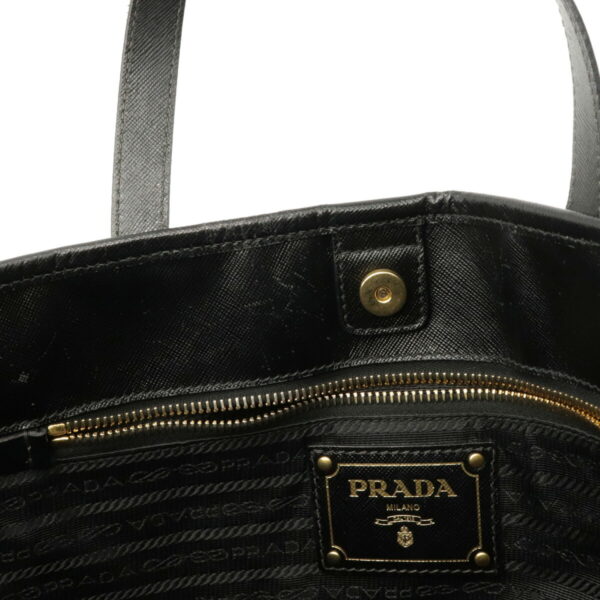 12130319 5 Prada Nylon Leather 2WAY Shoulder Bag Nero Black