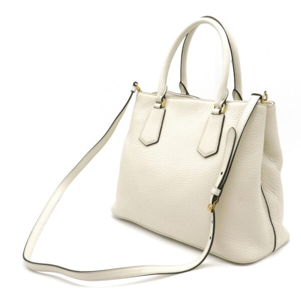 12130617 1 Prada 2WAY Leather Shoulder Bag Talco White Ivory