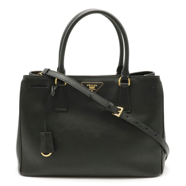 12130671 Prada Saffiano Leather 2WAY Shoulder Bag Nero Black