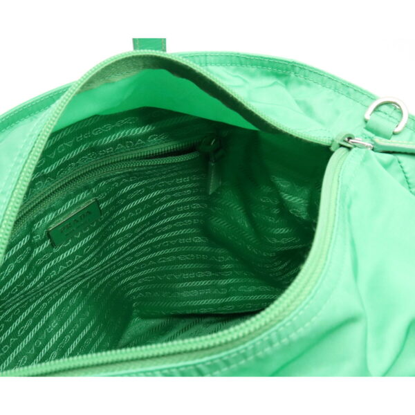 12130867 4 Prada Nylon Leather 2WAY Shoulder Bag Acquamarina Green