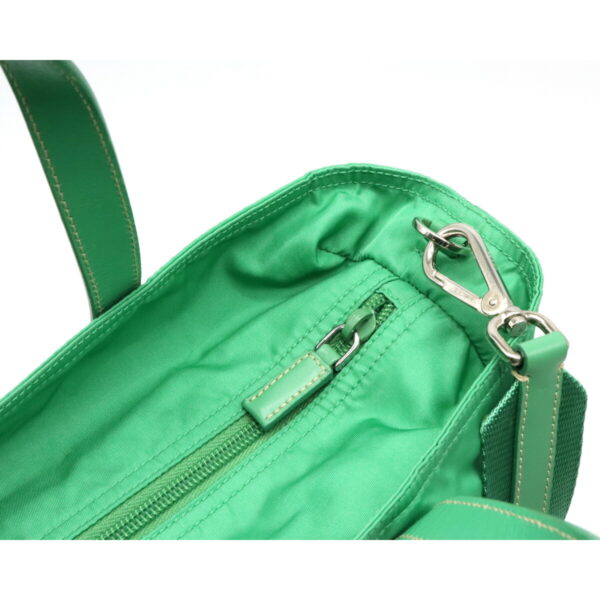 12130867 5 Prada Nylon Leather 2WAY Shoulder Bag Acquamarina Green