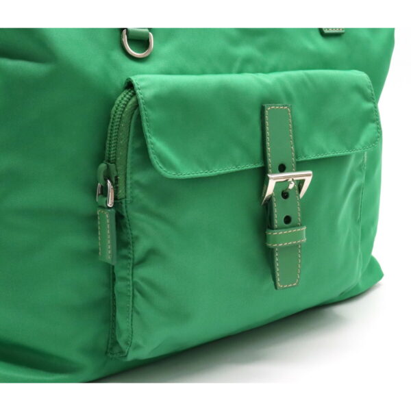 12130867 7 Prada Nylon Leather 2WAY Shoulder Bag Acquamarina Green