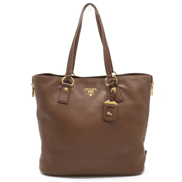 12130873 Prada Large Leather Bag Brown