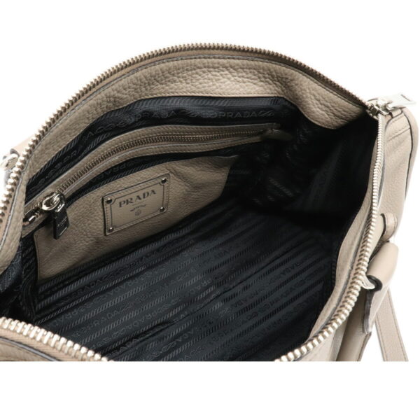 12130891 4 Prada 2WAY Leather Shoulder Bag Argilla Gray