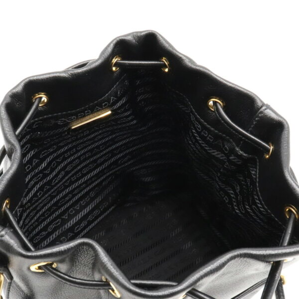 12131008 4 Prada Leather Bucket Bag Nero Black