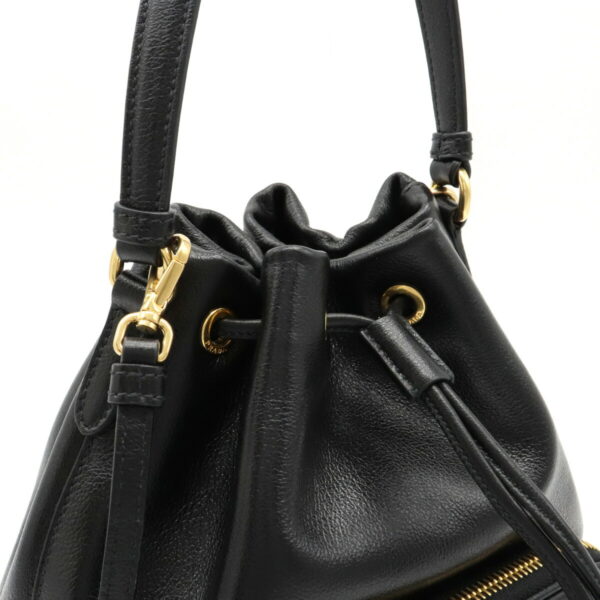 12131008 5 Prada Leather Bucket Bag Nero Black