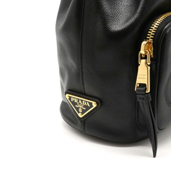 12131008 7 Prada Leather Bucket Bag Nero Black