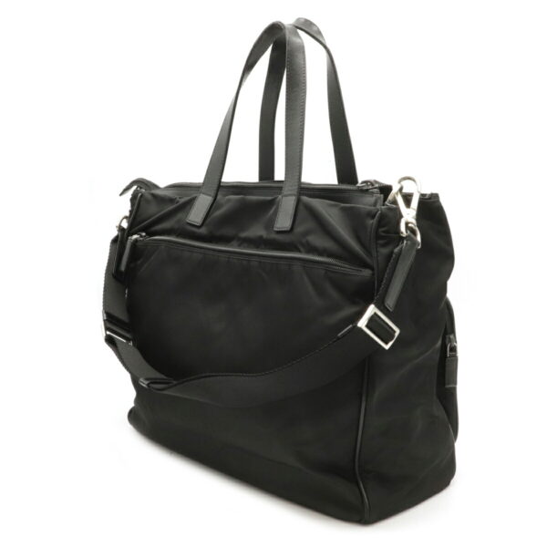 12140203 1 Prada Nylon Leather Business Bag Nero Black