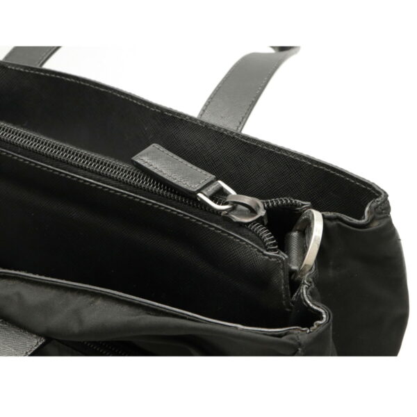 12140203 3 Prada Nylon Leather Business Bag Nero Black