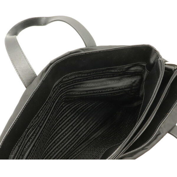 12140203 4 Prada Nylon Leather Business Bag Nero Black