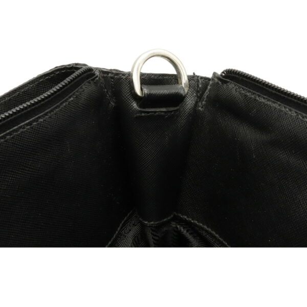 12140203 5 Prada Nylon Leather Business Bag Nero Black