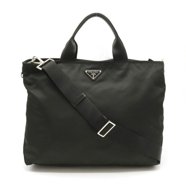 12140343 Prada 2WAY Nylon Leather Shoulder Bag Nero Black