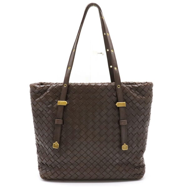 12140416 Bottega Veneta Intrecciato Tote Bag Handbag Leather Brown