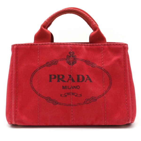 12140453 Prada Canapa Canvas Tote Bag Red