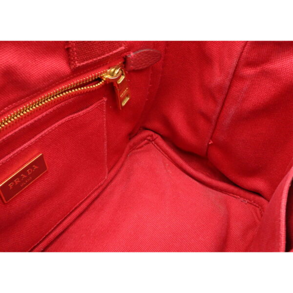 12140453 5 Prada Canapa Canvas Tote Bag Red