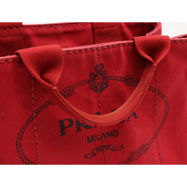 12140453 7 Prada Canapa Canvas Tote Bag Red