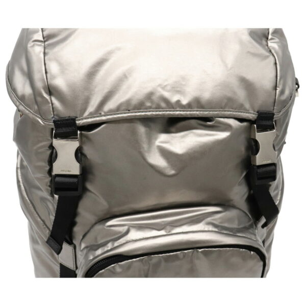 12140505 7 Prada Metallic Technical Fabric Backpack Silver Black