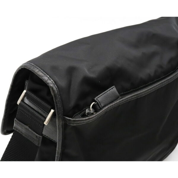 12140851 6 Prada Nylon Leather Messenger Bag Nero Black