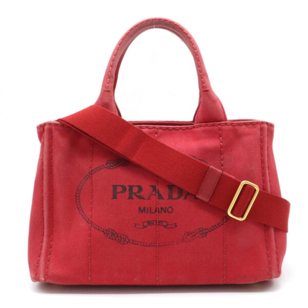 12140924 Prada Canapa 2WAY Shoulder Bag Rosso Red