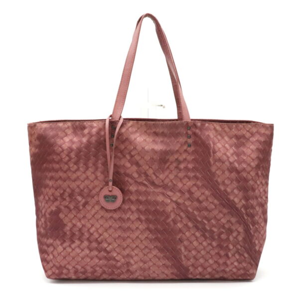 12141277 Bottega Veneta Intreccio Lusion Tote Shoulder Bag Nylon Pink