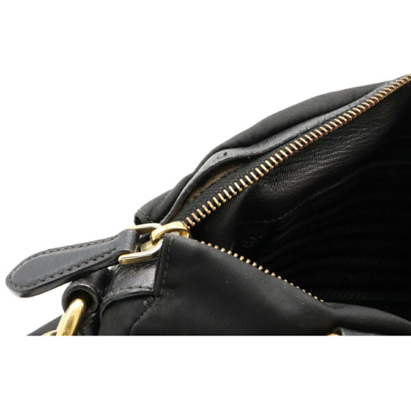 12141503 8 Prada Nylon Leather 2WAY Shoulder Bag Nero Black