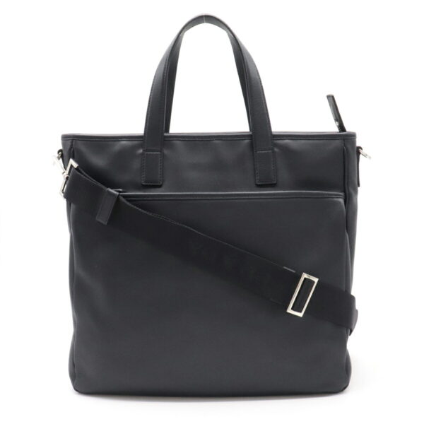 12150189 Prada Vitello City Leather Tote Bag Baltico Navy