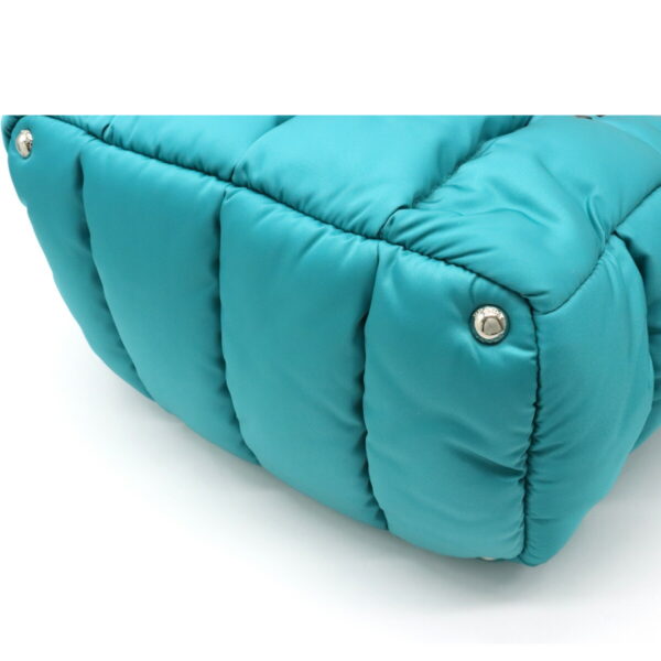 12150984 2 Prada Tessuto Bomber Nylon 2WAY Shoulder Bag Turquoise Blue