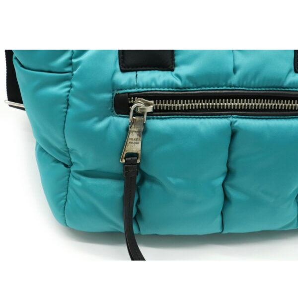 12150984 7 Prada Tessuto Bomber Nylon 2WAY Shoulder Bag Turquoise Blue