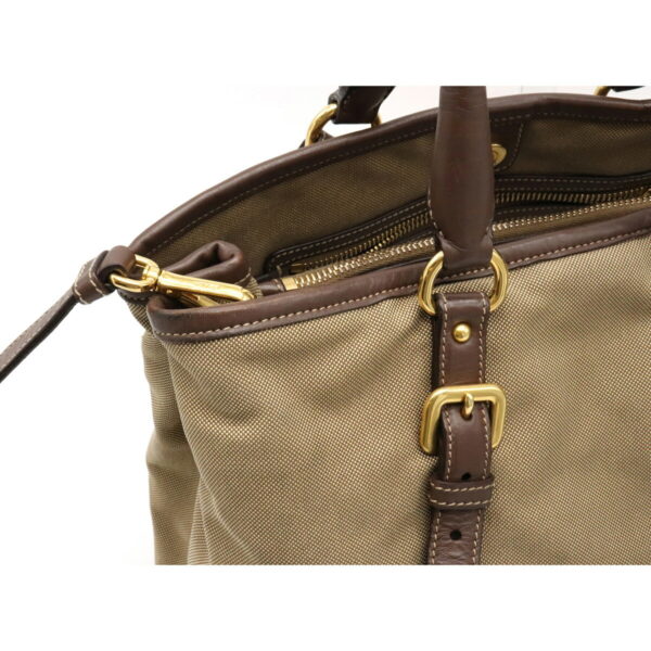 12151433 7 Prada Logo Jacquard 2WAY Shoulder Bag Corda Beige Brown