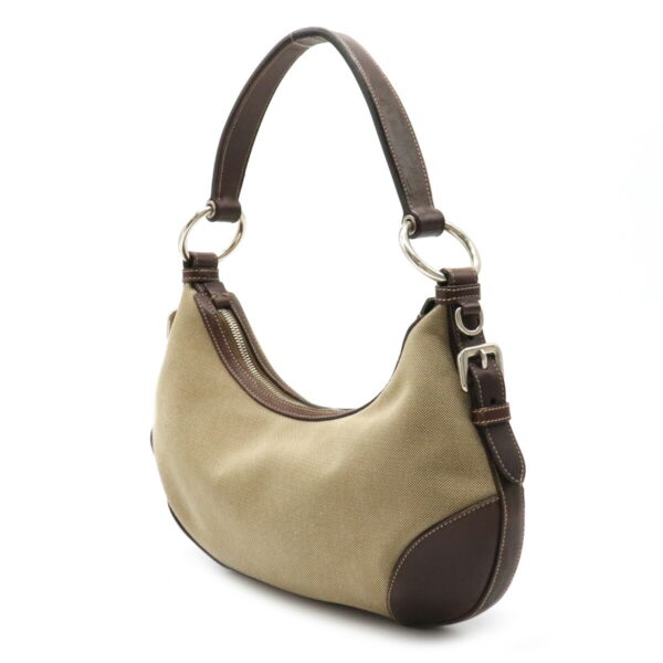 12151467 1 Prada Jacquard Leather Shoulder Bag Corda Khaki Brown