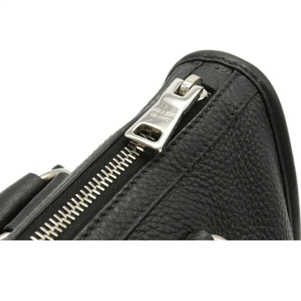 12160457 3 Prada Vitell Phenix Leather 2WAY Shoulder Bag Nero Black