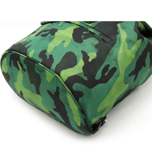 12160658 2 Prada Camouflage Nylon Leather Backpack Green Multicolor