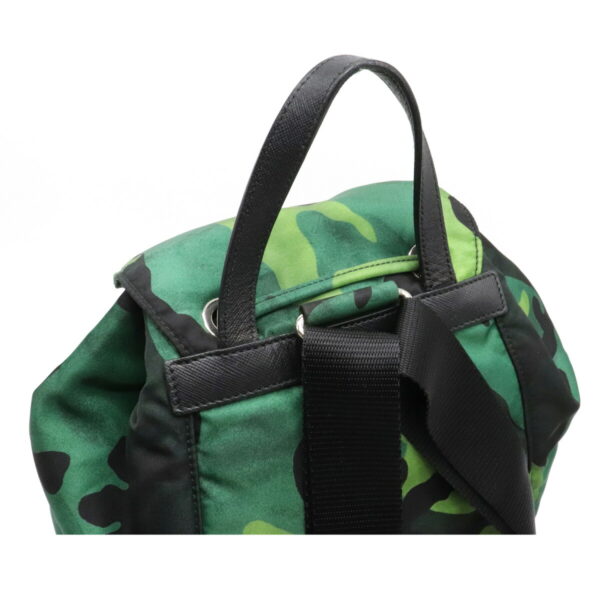 12160658 3 Prada Camouflage Nylon Leather Backpack Green Multicolor