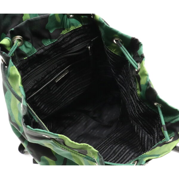 12160658 4 Prada Camouflage Nylon Leather Backpack Green Multicolor