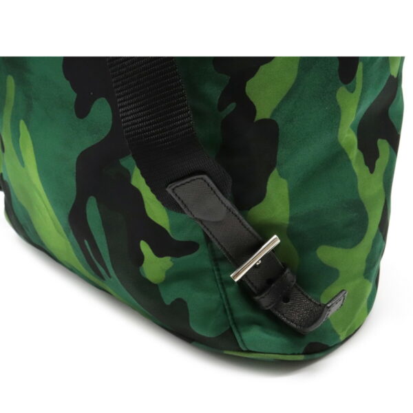 12160658 7 Prada Camouflage Nylon Leather Backpack Green Multicolor