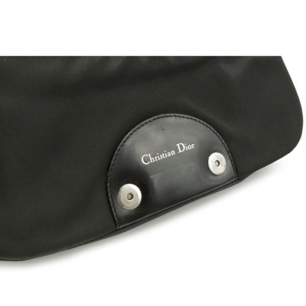 12161088 6 Christian Dior Maris Pearl Shoulder Bag Nylon Enamel Leather Black