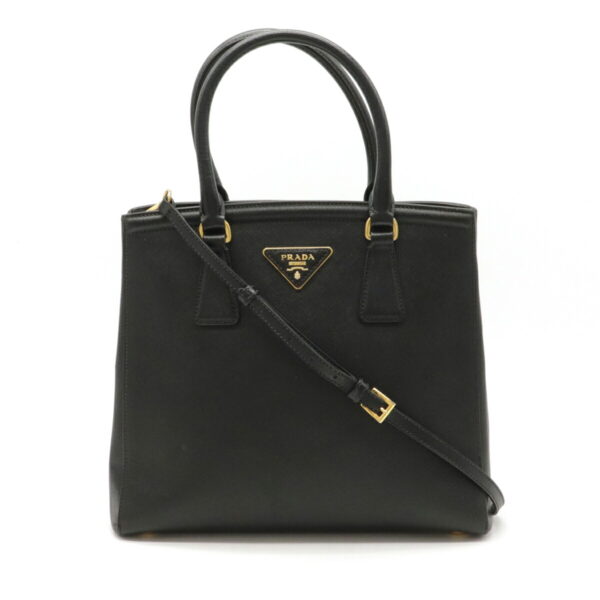 12170216 Prada Saffiano Leather 2WAY Shoulder Bag Nero Black