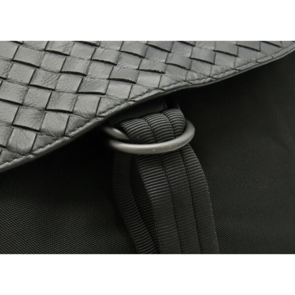 12170442 8 Bottega Veneta Intrecciato Backpack Rucksack Nylon Leather Black