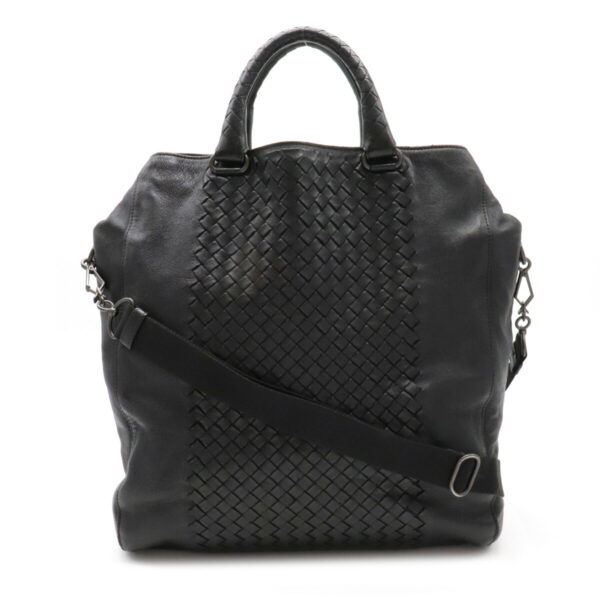 12170573 1 Bottega Veneta Intrecciato Tote 2Way Shoulder Bag Leather Black