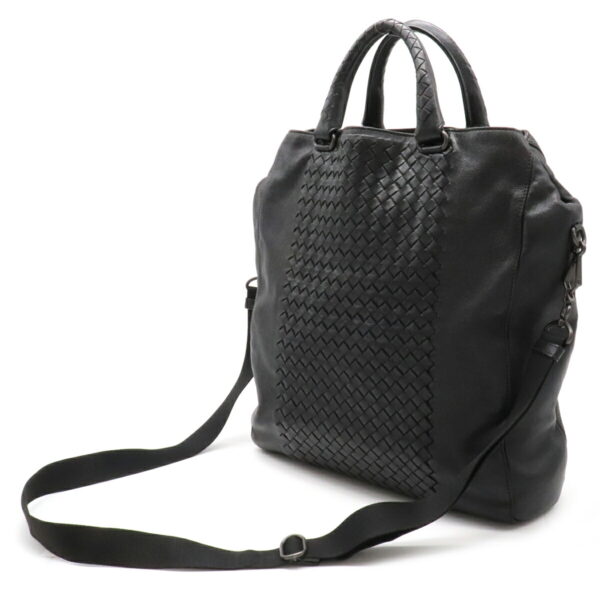 12170573 2 Bottega Veneta Intrecciato Tote 2Way Shoulder Bag Leather Black