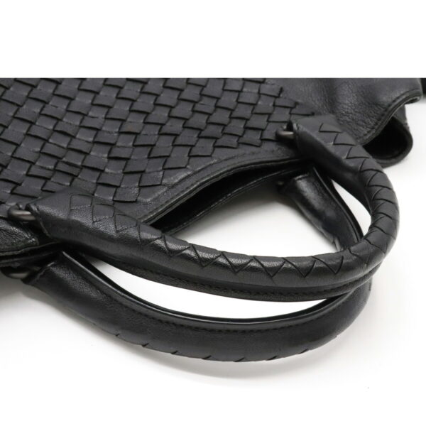 12170573 4 Bottega Veneta Intrecciato Tote 2Way Shoulder Bag Leather Black