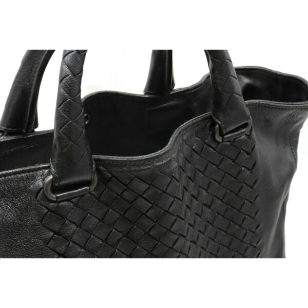 12170573 8 Bottega Veneta Intrecciato Tote 2Way Shoulder Bag Leather Black